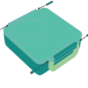 Alternative view of OmieBox Latch and Hinge Pin (1 pin)